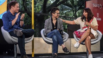 Poliszuk, durante una presentación en