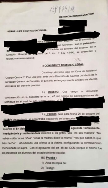 La denuncia