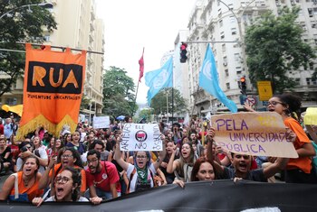 Una protesta de los estudiantes