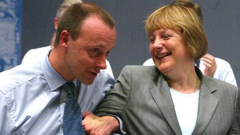 Friedrich Merz y Angela Merkel