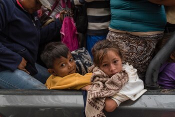 Miembros de la caravana migrante