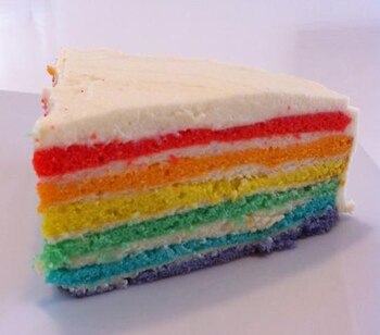 Torta rainbow: bizcochuelos de vainilla