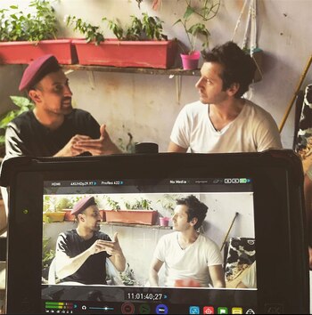 Durante la grabación del documental