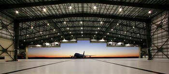 El hangar donde se montará