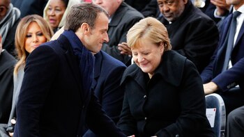 Emmanuel Macron y Angela Merkel