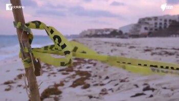 Turistas desconocen que a pocos metros de sus vacaciones, alguien murió ejecutado. (Fotos: Mexico’s Beach Wars SBS)