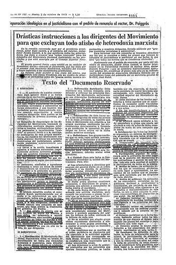 El “Documento Reservado” publicado por