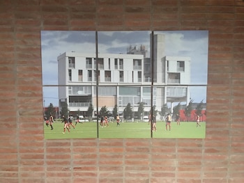 Uno de los cuadros colgados