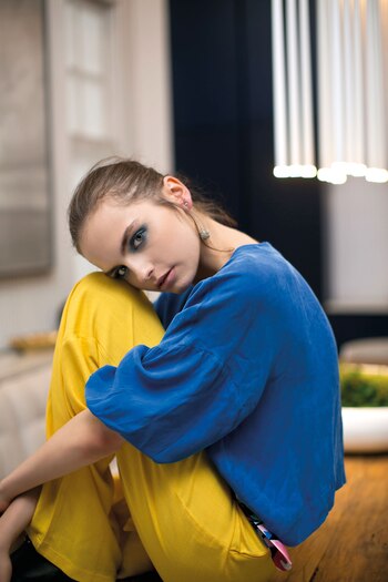 Camisa con lazo estampado ($