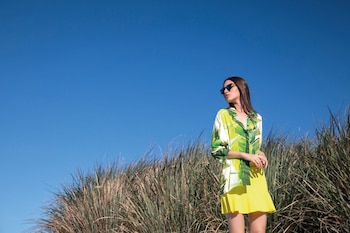 Camisa amplia manga 3/4 con