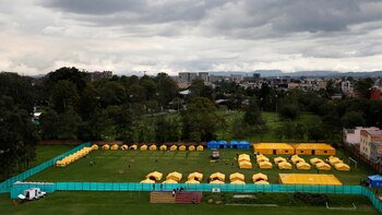 El campamento en Bogotá en
