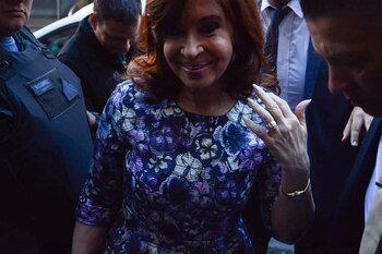 Cristina Kirchner al llegar ayer
