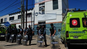 Un cordón policial se formó