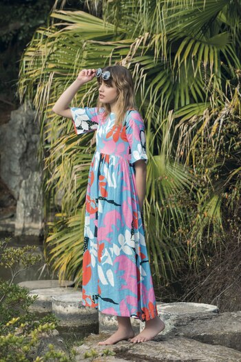 Vestido largo estampado ($ 3.600,