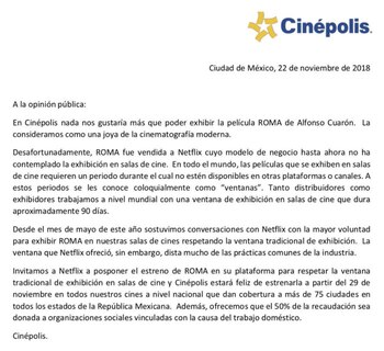 Cinépolis puso una condición a