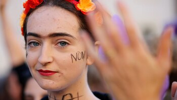 Una mujer en las protestas