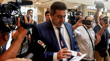 Daniel Angelici en su llegada