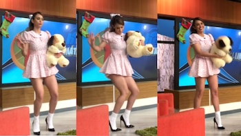 La conductora se lució todo