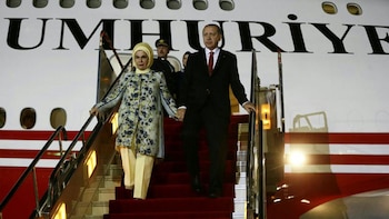 Recep Tayyip Erdogan arriba a