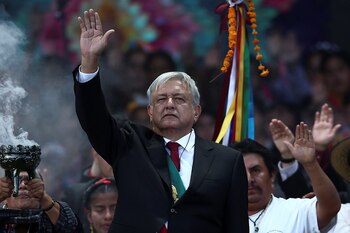 Andrés Manuel López Obrador, en su toma de posesión en el Zócalo capitalino en diciembre de 2018 (Foto: Reuters)