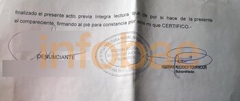 Copia de la denuncia contra