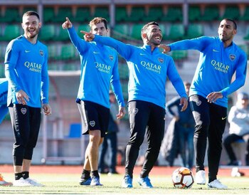 El plantel de Boca, entrenamiento