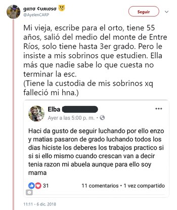 Ayelén, una de las hijas