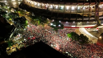 Los festejos en el Monumental, desde el drone de Infobae