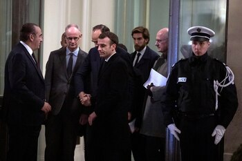 Emmanuel Macron tras la reunión