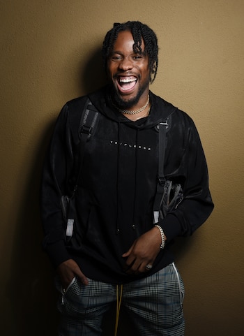 Shameik Moore de la película “Spider-man: Into the Spider-Verse” posa para un retrato en el Hotel Four Seasons en Los Angeles en una fotografía del 30 de noviembre de 2018. (Foto Chris Pizzello/Invision/AP)