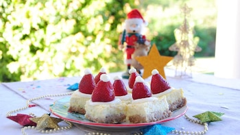 La cheesecake navideña saludable con