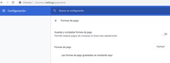 En Configuración de Chrome, es