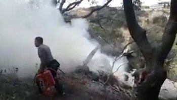 La nave cayó a unos