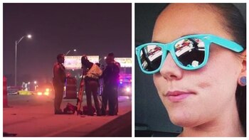 La mujer de 33 años fue abandonada en la carretera después de que saliera expulsada de la motocicleta en la que viajaba (Fotos: Especial Captura de Pantalla WPBF)