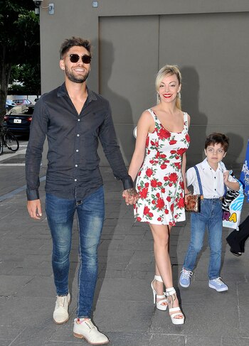 Gisela Bernal llegó a la fiesta de Matilda con su hijo Ian y su pareja