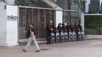 Operativo policial por la manifestación