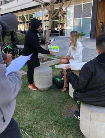 Luisa Drozdek en el rodaje