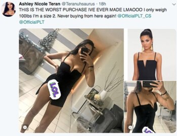 La mujer comparó su vestido con el que se mostraba en el catálogo de la tienda (Foto: Facebook)