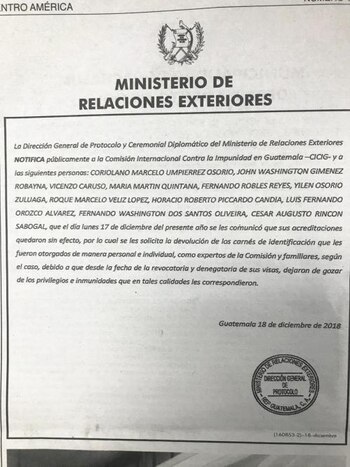 El ministerio de Relaciones Exteriores