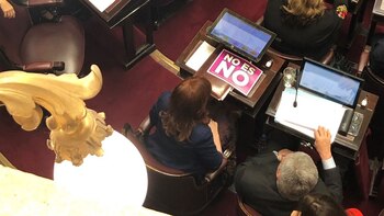 La senadora Cristina Kirchner puso