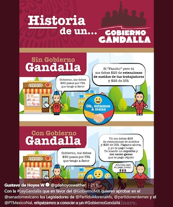 Caricatura publicada por empresarios para