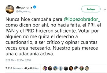 Diego Luna se manifestó luego