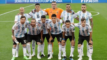 La formación de Argentina en el juego ante Nigeria del último Mundial de Rusia 2018 (AP)