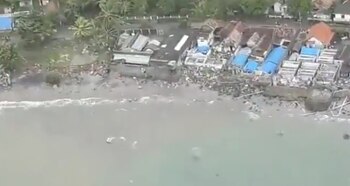 La costa devastada por el