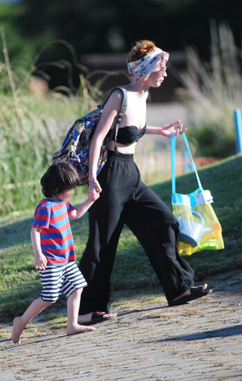 Sofía Gala y su hijo