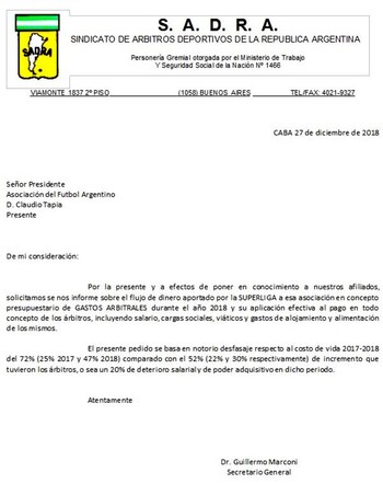 El comunicado que emitió el