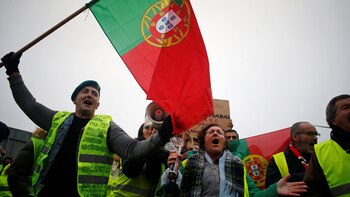 “Chalecos amarillos” portugueses en Lisboa