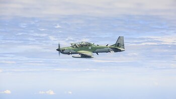 Un A29 Super Tucano fabricado por la empresa brasileña Embraer (Fuerza Aérea de Brasil)