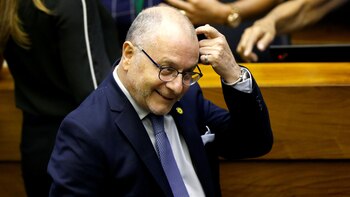Jorge Faurie, durante la ceremonia (foto Reuters)