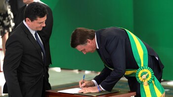 Sérgio Moro y Jair Bolsonaro